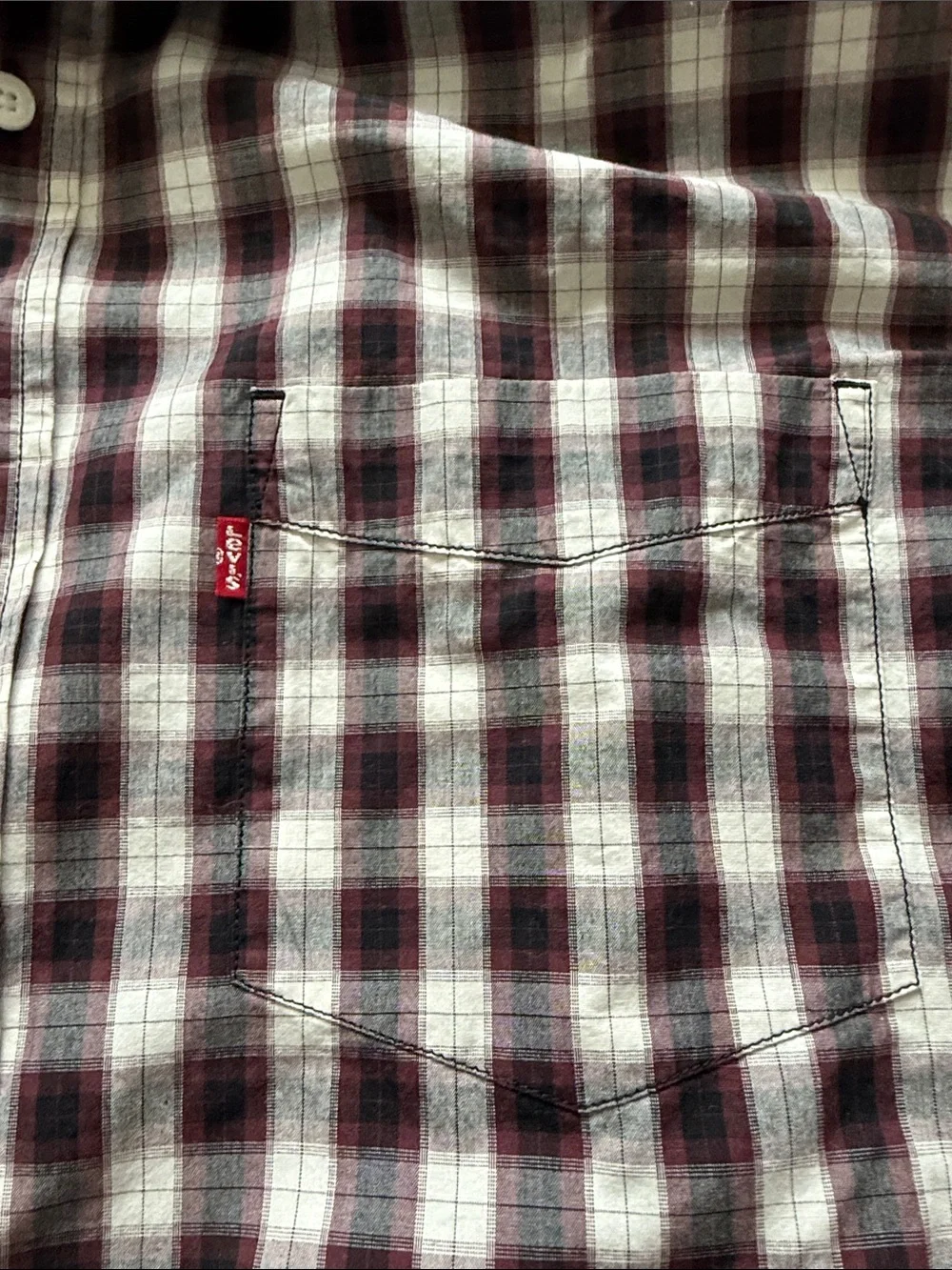Levi's Black and White Plaid Button-Down Shirt